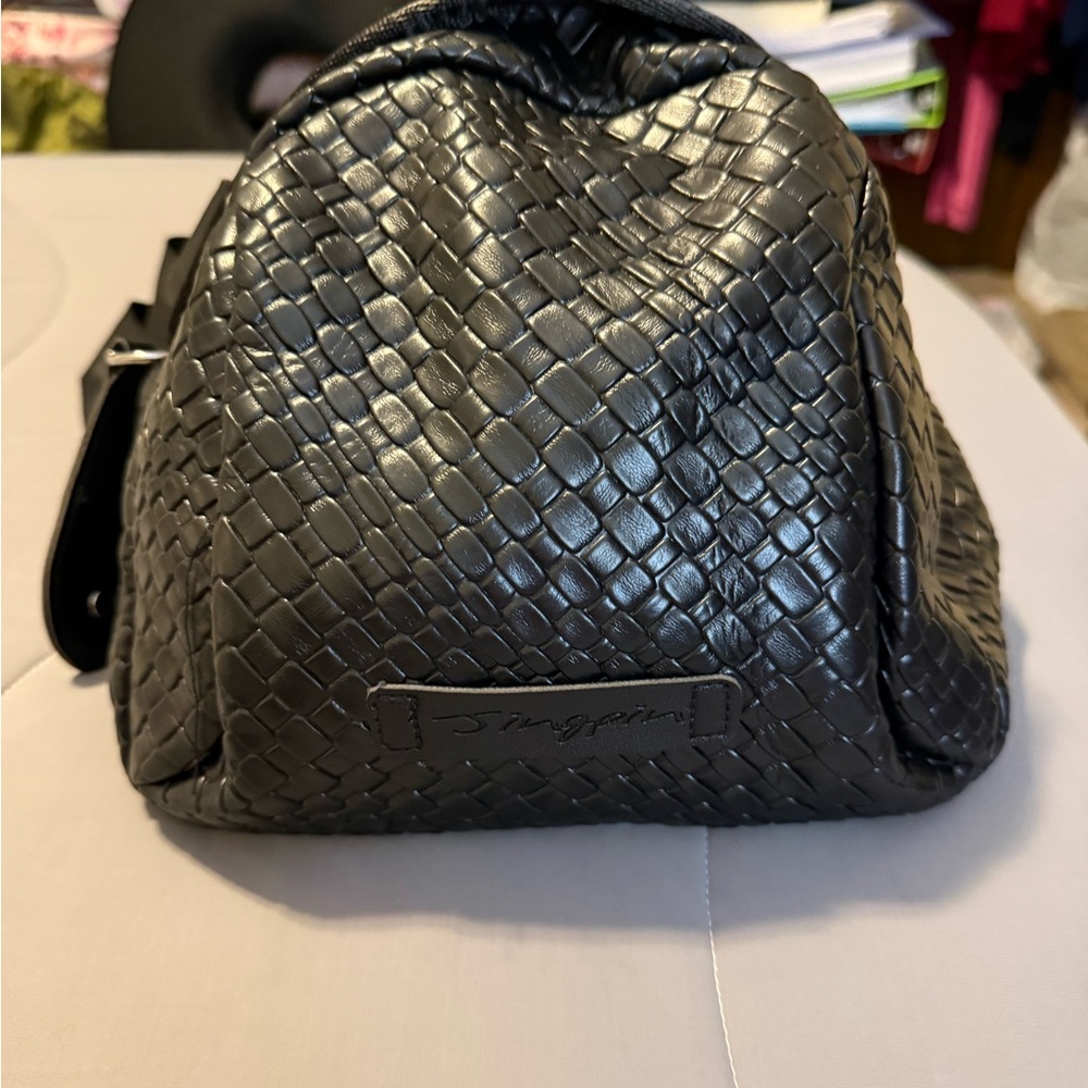 Elegant Black Woven Crossbody Bag